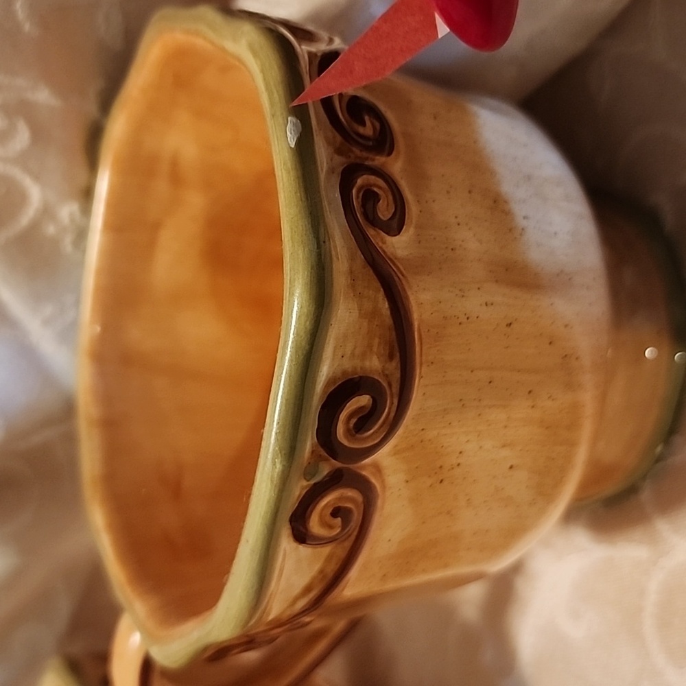 Colorful Handpainted Fruit Design Mugs.